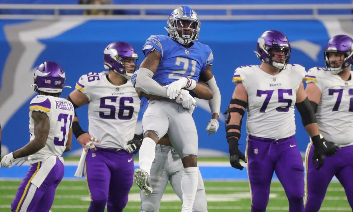 Walker celebrates a sack against the Minnesota Vikings. 
